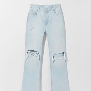 Bershka Ripped flared jeans
